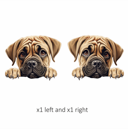 Brown Puppy Dog Mastiff Cute Vinyl Sticker Decal