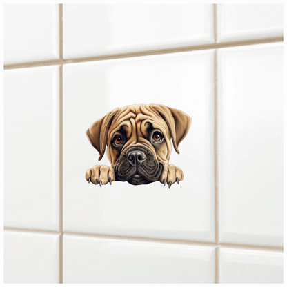 Brown Puppy Dog Mastiff Cute Vinyl Sticker Decal