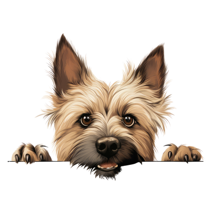 Brown Dog Terrier Face Peek Vinyl Sticker Decal