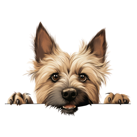 Brown Dog Terrier Face Peek Vinyl Sticker Decal