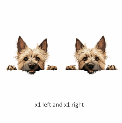 Brown Dog Terrier Face Peek Vinyl Sticker Decal