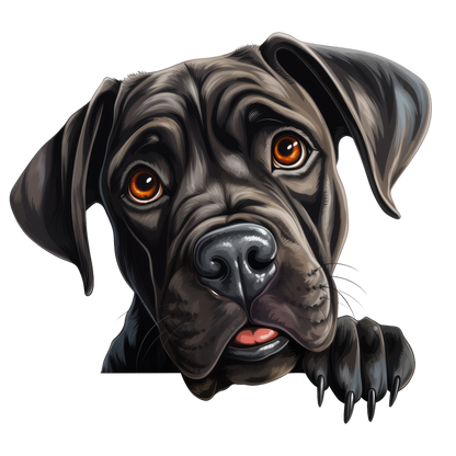 Black Dog Puppy Mastiff Cute Vinyl Sticker Decal