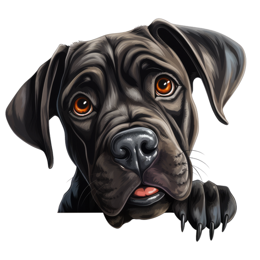 Black Dog Puppy Mastiff Cute Vinyl Sticker Decal