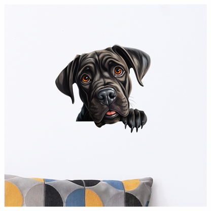 Black Dog Puppy Mastiff Cute Vinyl Sticker Decal