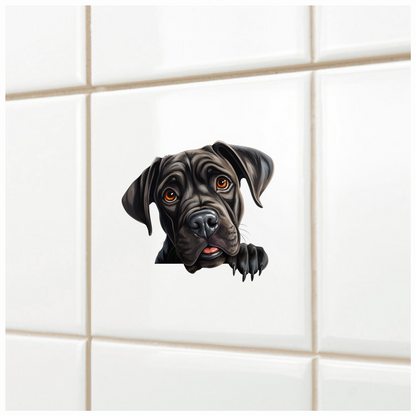 Black Dog Puppy Mastiff Cute Vinyl Sticker Decal