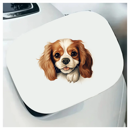 Brown White Dog Cavalier Spaniel Vinyl Sticker Decal