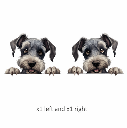 Grey Dog Schnauzer Cute Paw Vinyl Sticker Decal
