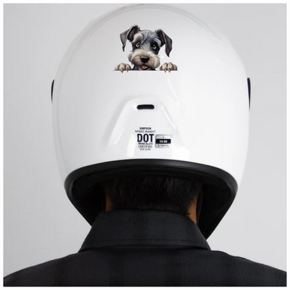 Grey Dog Schnauzer Cute Paw Vinyl Sticker Decal