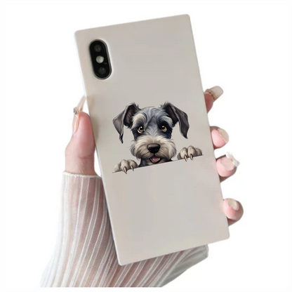 Grey Dog Schnauzer Cute Paw Vinyl Sticker Decal