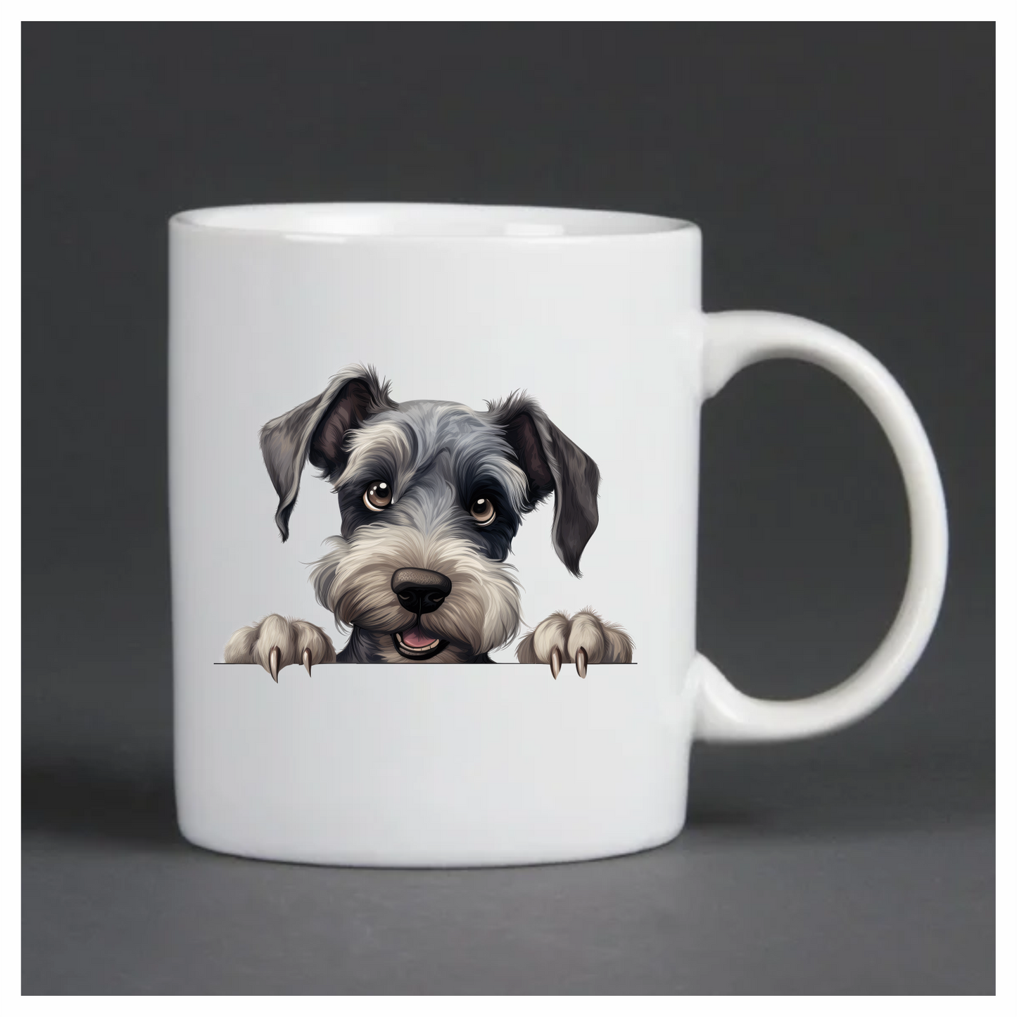 Grey Dog Schnauzer Cute Paw Vinyl Sticker Decal
