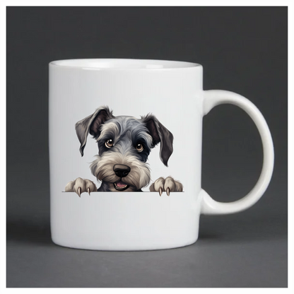 Grey Dog Schnauzer Cute Paw Vinyl Sticker Decal