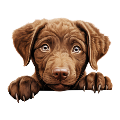 Brown Puppy Labrador Paw Cute Vinyl Sticker Decal