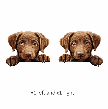 Brown Puppy Labrador Paw Cute Vinyl Sticker Decal