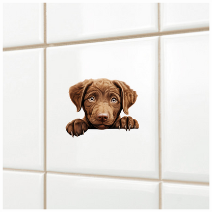 Brown Puppy Labrador Paw Cute Vinyl Sticker Decal