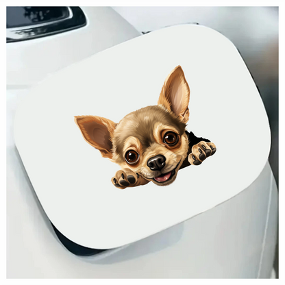Brown Cute Chihuahua Dog Face Sticker Vinyl Sticker Decal