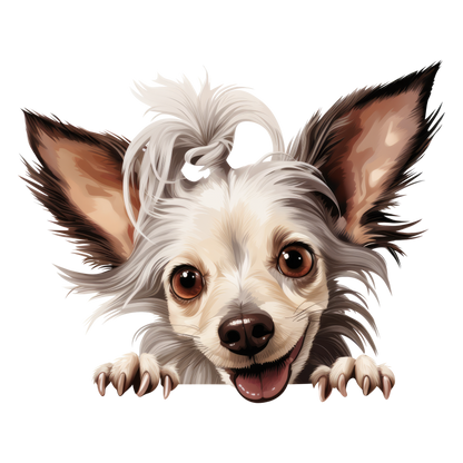 White Dog Chihuahua Smiling Cute Vinyl Sticker Decal