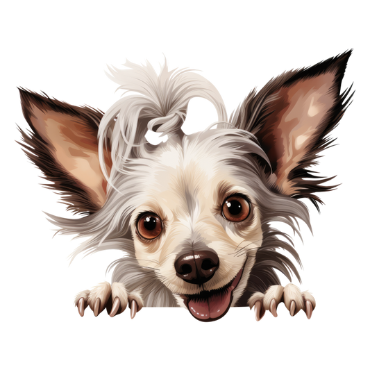 White Dog Chihuahua Smiling Cute Vinyl Sticker Decal