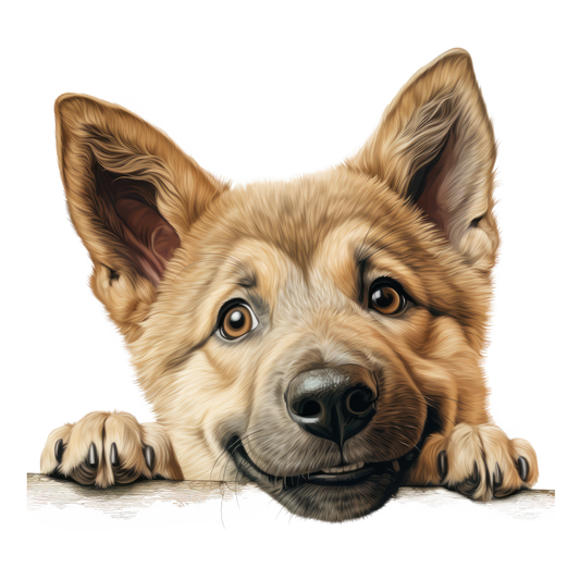 Brown Dog Puppy Cute Smiling Vinyl Sticker Decal