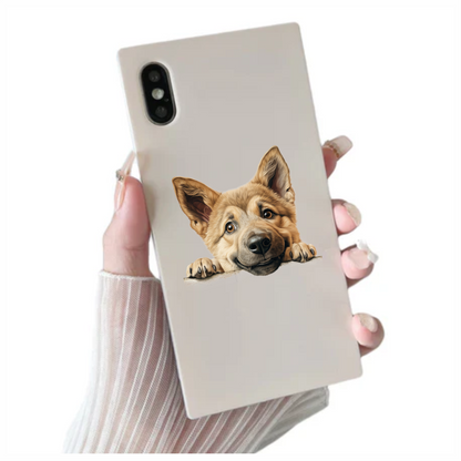 Brown Dog Puppy Cute Smiling Vinyl Sticker Decal