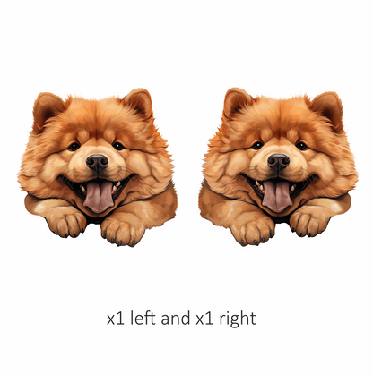 Brown Dog Chow Chow Happy Face Vinyl Sticker Decal