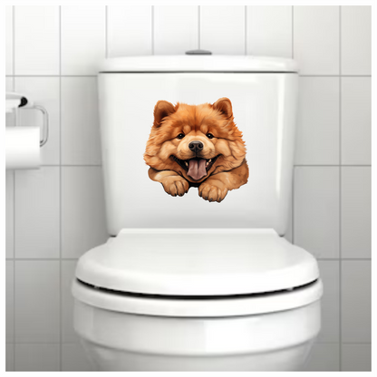 Brown Dog Chow Chow Happy Face Vinyl Sticker Decal