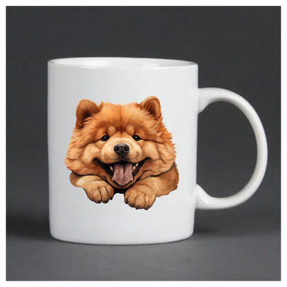 Brown Dog Chow Chow Happy Face Vinyl Sticker Decal