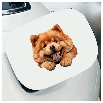 Brown Dog Chow Chow Happy Face Vinyl Sticker Decal