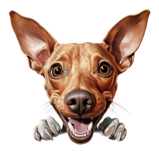Brown Happy Dog Cartoon Terrier Vinyl Sticker Decal