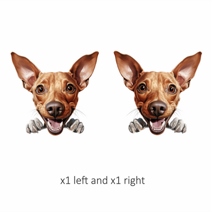 Brown Happy Dog Cartoon Terrier Vinyl Sticker Decal