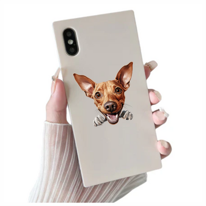 Brown Happy Dog Cartoon Terrier Vinyl Sticker Decal