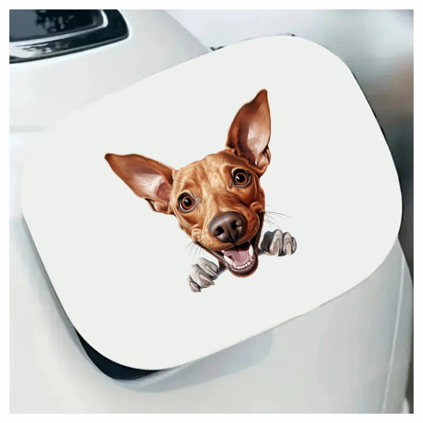 Brown Happy Dog Cartoon Terrier Vinyl Sticker Decal