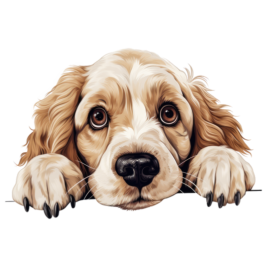 Brown Dog Cocker Spaniel Cute Vinyl Sticker Decal