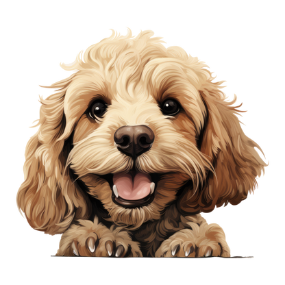 Golden Dog Puppy Happy Face Vinyl Sticker Decal