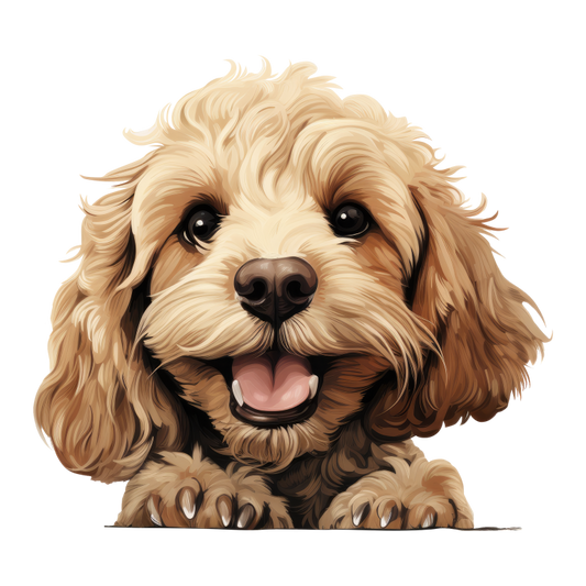 Golden Dog Puppy Happy Face Vinyl Sticker Decal