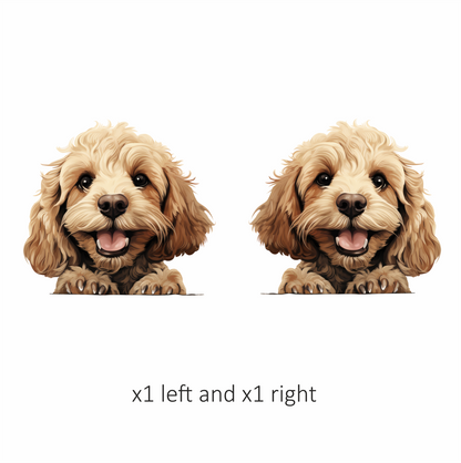 Golden Dog Puppy Happy Face Vinyl Sticker Decal
