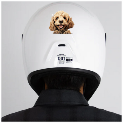 Golden Dog Puppy Happy Face Vinyl Sticker Decal