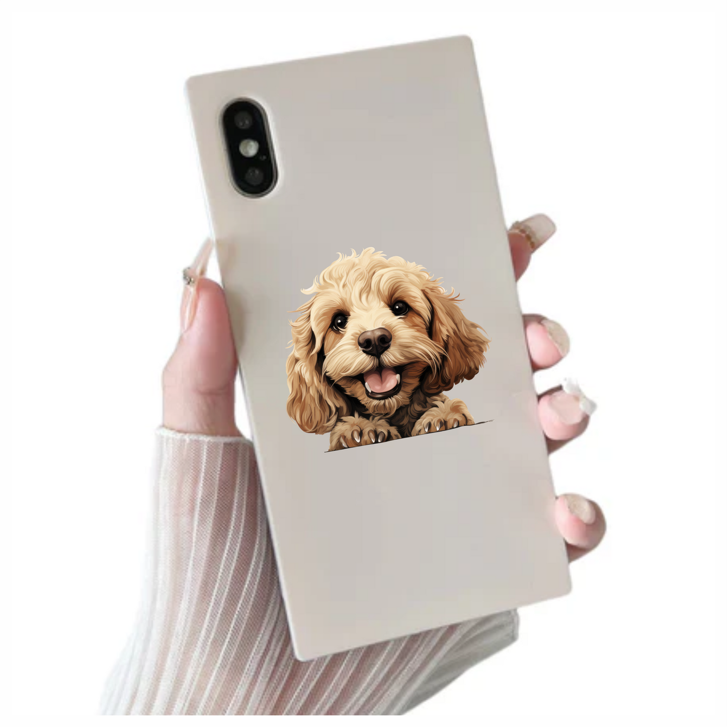 Golden Dog Puppy Happy Face Vinyl Sticker Decal