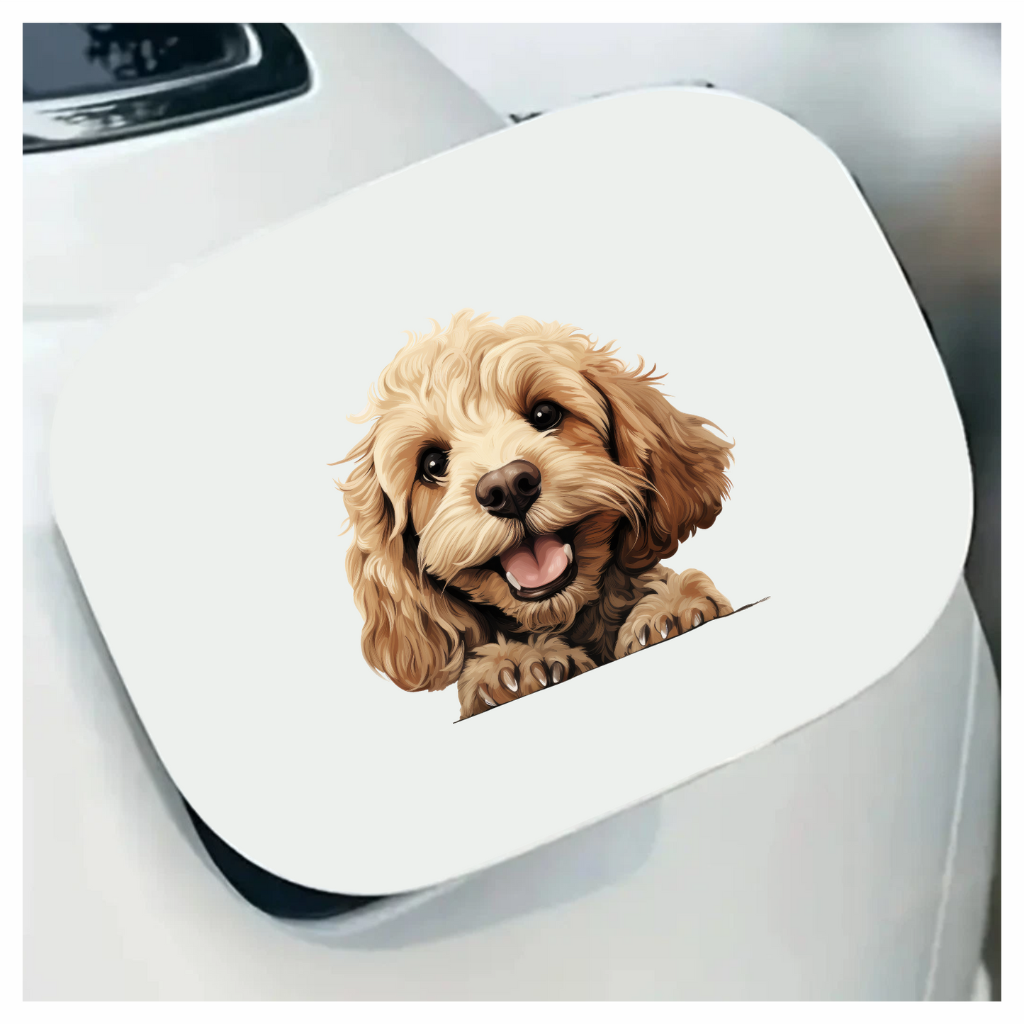 Golden Dog Puppy Happy Face Vinyl Sticker Decal