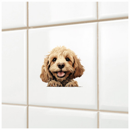 Golden Dog Puppy Happy Face Vinyl Sticker Decal