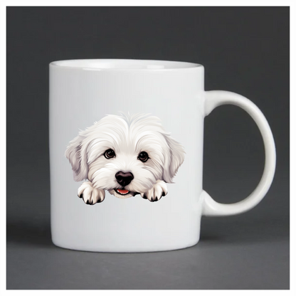 White Puppy Maltese Dog Face Vinyl Sticker Decal