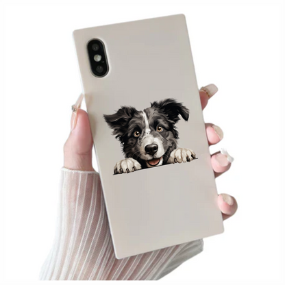 Black White Border Collie Dog Face Vinyl Sticker Decal