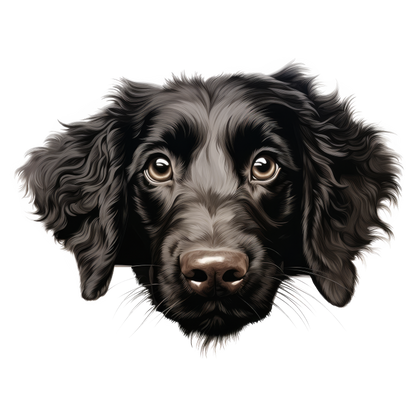 Black Dog Spaniel Face Portrait Vinyl Sticker Decal