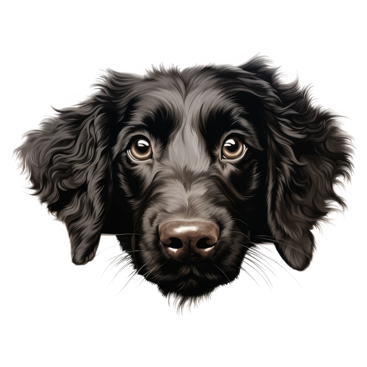 Black Dog Spaniel Face Portrait Vinyl Sticker Decal