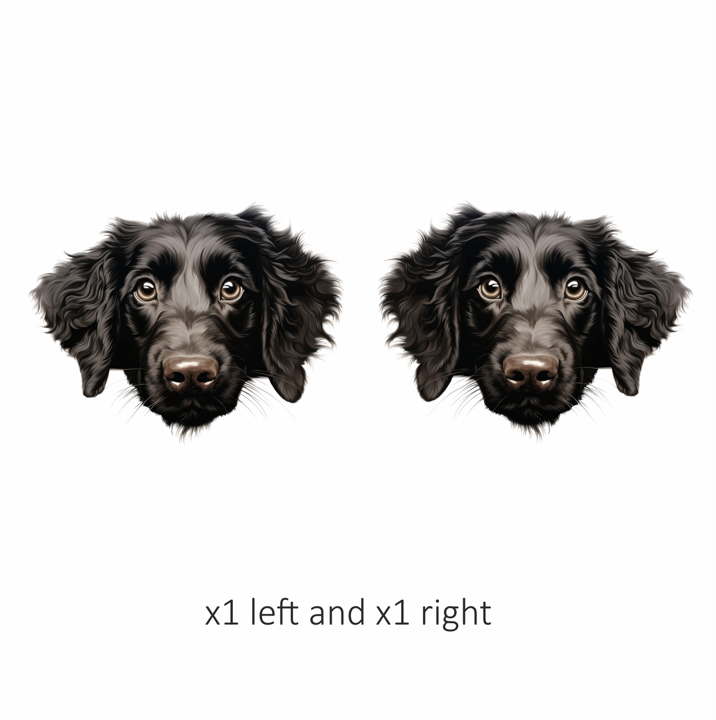 Black Dog Spaniel Face Portrait Vinyl Sticker Decal
