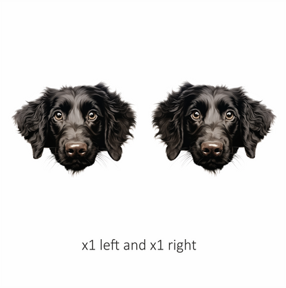 Black Dog Spaniel Face Portrait Vinyl Sticker Decal