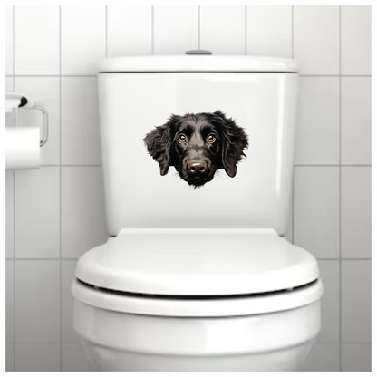Black Dog Spaniel Face Portrait Vinyl Sticker Decal