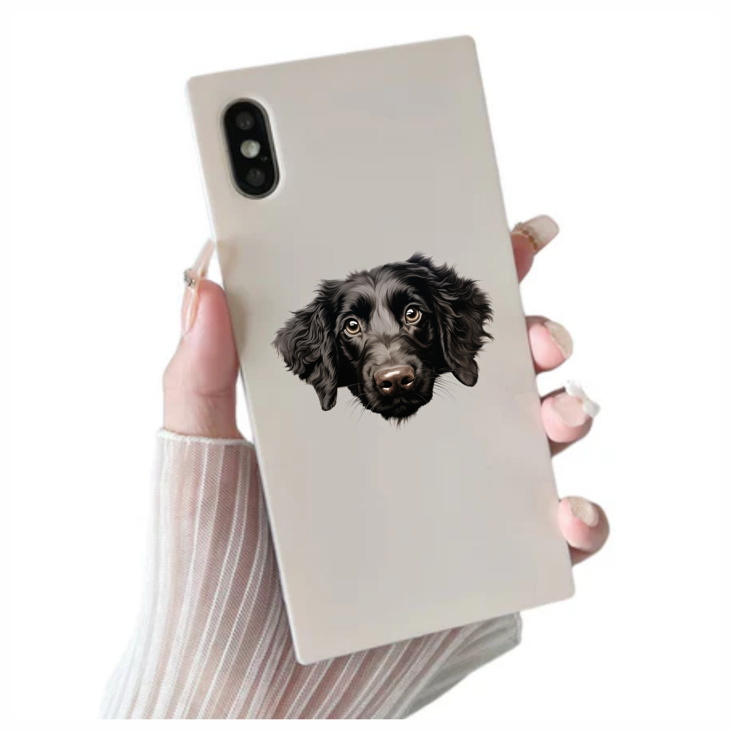 Black Dog Spaniel Face Portrait Vinyl Sticker Decal