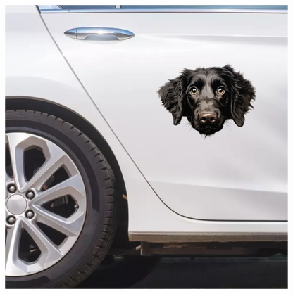 Black Dog Spaniel Face Portrait Vinyl Sticker Decal
