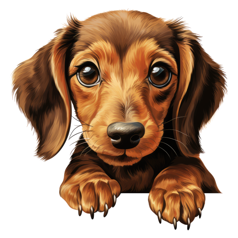 Brown Dog Dachshund Puppy Cute Vinyl Sticker Decal
