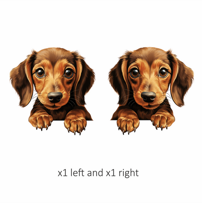 Brown Dog Dachshund Puppy Cute Vinyl Sticker Decal